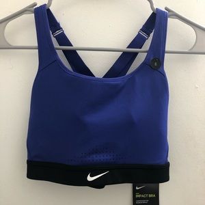 Purple Nike high impact sports bra